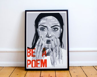 Digitaler Download "Be A Poem" Illustration-Druck, Kunstdruck, Frau Poster, Print