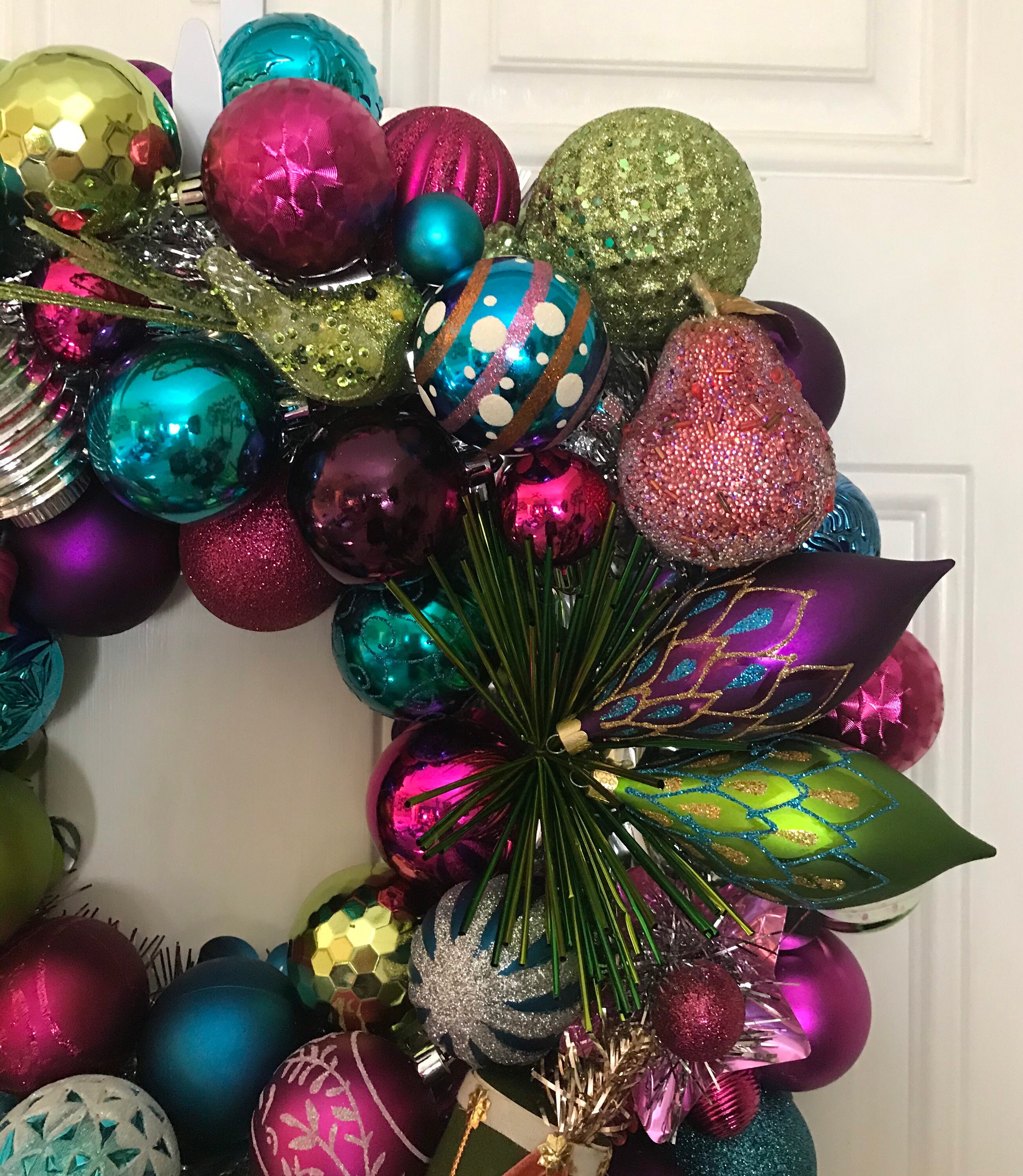 MCM Style Christmas Wreath Shatterproof Ornaments Pink Blue | Etsy
