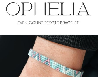 Ophelia Bracelet | Even Count Peyote Bracelet Pattern | Digital Pattern