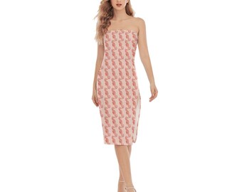 Mermaid inspired side split tube dress - resort wear - tropical - beach dress