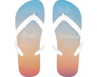 Regalo per damigelle d'onore - Addio al nubilato - Addio tropicale - Addio al nubilato sirena - infradito