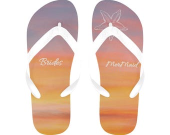 Regalo per damigelle d'onore - Addio al nubilato - Addio tropicale - Addio al nubilato sirena - infradito