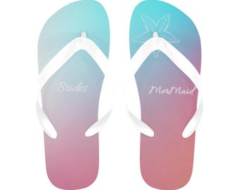 Regalo per damigelle d'onore - Addio al nubilato - Addio tropicale - Addio al nubilato sirena - infradito