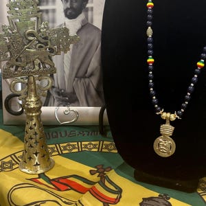 Lion of Judah with Royal Haile Selassie Crown necklace