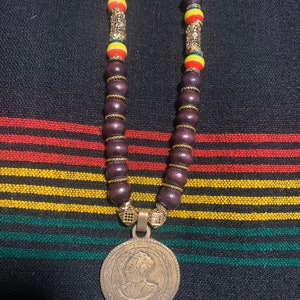 Haile Selassie necklace Rasta necklace Ethiopia , Rastafarian