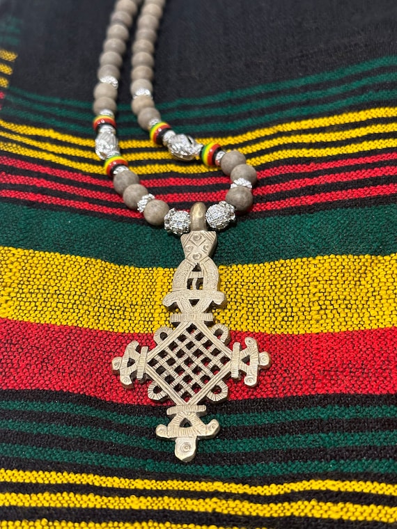 Ethiopian Silver Brass Coptic Cross , Rasta Necklace - Etsy