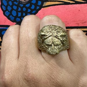 ユダのライオン エチオピア ハンドメイド 真鍮 リング、ラスタ リング ラスタ ジュエリー ライオンの頭とたてがみ