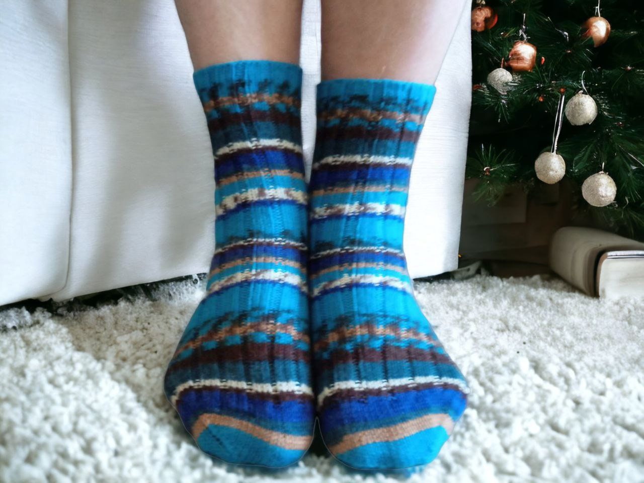 Hand knitted Striped Wool Socks: Cozy Unisex Knit Footwear Etsy