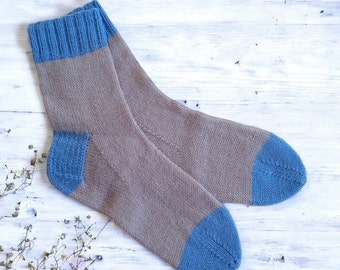 Hand-Knit Wool Casual Socks - Premium Hand-Knitted Merino, Unisex, Cozy & Warm - Perfect Valentine socks for Men and Women