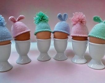 Crocheted Egg Cozies - Set of 6 - Handmade Easter Table Decor