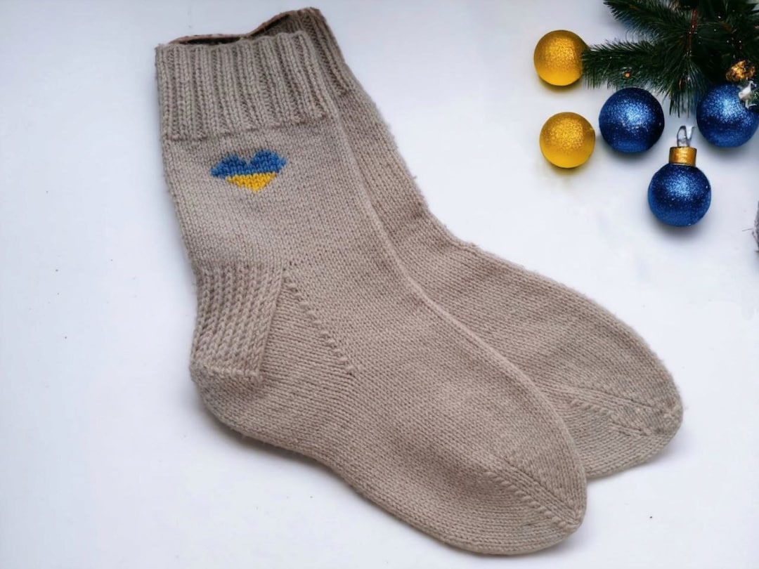 Knitted Socks Unisex, Wool, Handmade, Pray for Ukraine, Stand With ...