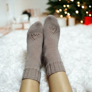 Chic and Cozy: Premium Hand-Knitted Socks for Women, Christmas gift
