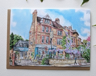 The Clock House  Pub East Dulwich Blank Greeting Card