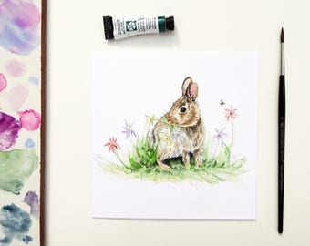 Carte de voeux vierge lapin