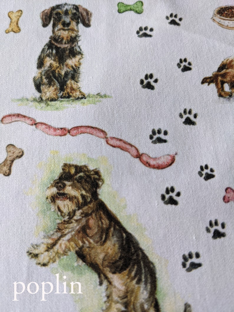 Dachshund Fabric, Sausage Dog Print 100% cotton image 6