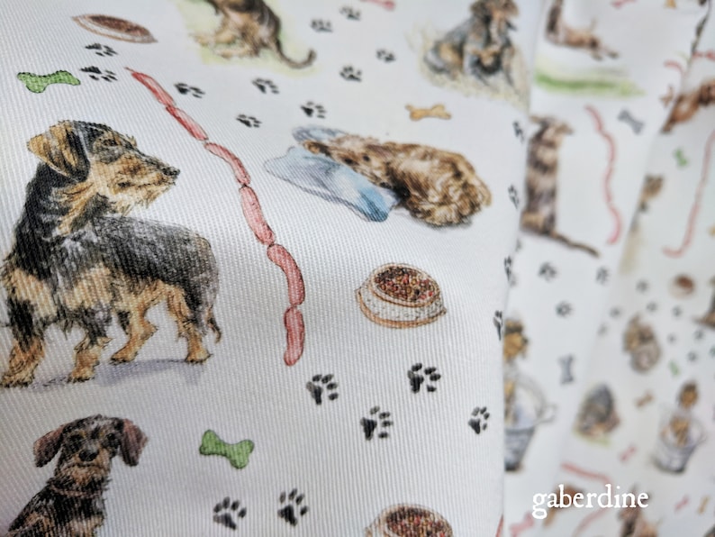 Dachshund Print, Sausage Dog Fabric 100% cotton image 1