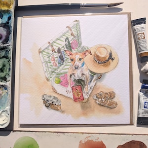 Jack Russell Terrier, Bon voyage, biglietto di auguri vuoto