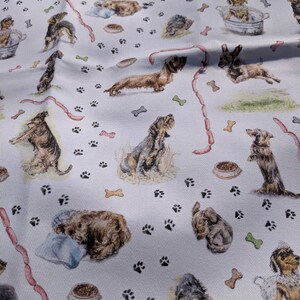 Dachshund Fabric, Sausage Dog Print 100% cotton image 5