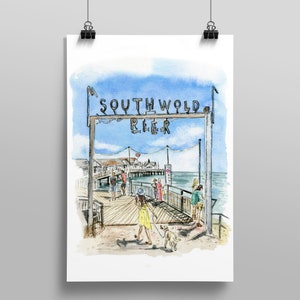 Southwold Pier Suffolk Original Watercolour Art Print