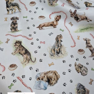 Dachshund Fabric, Sausage Dog Print 100% cotton image 3
