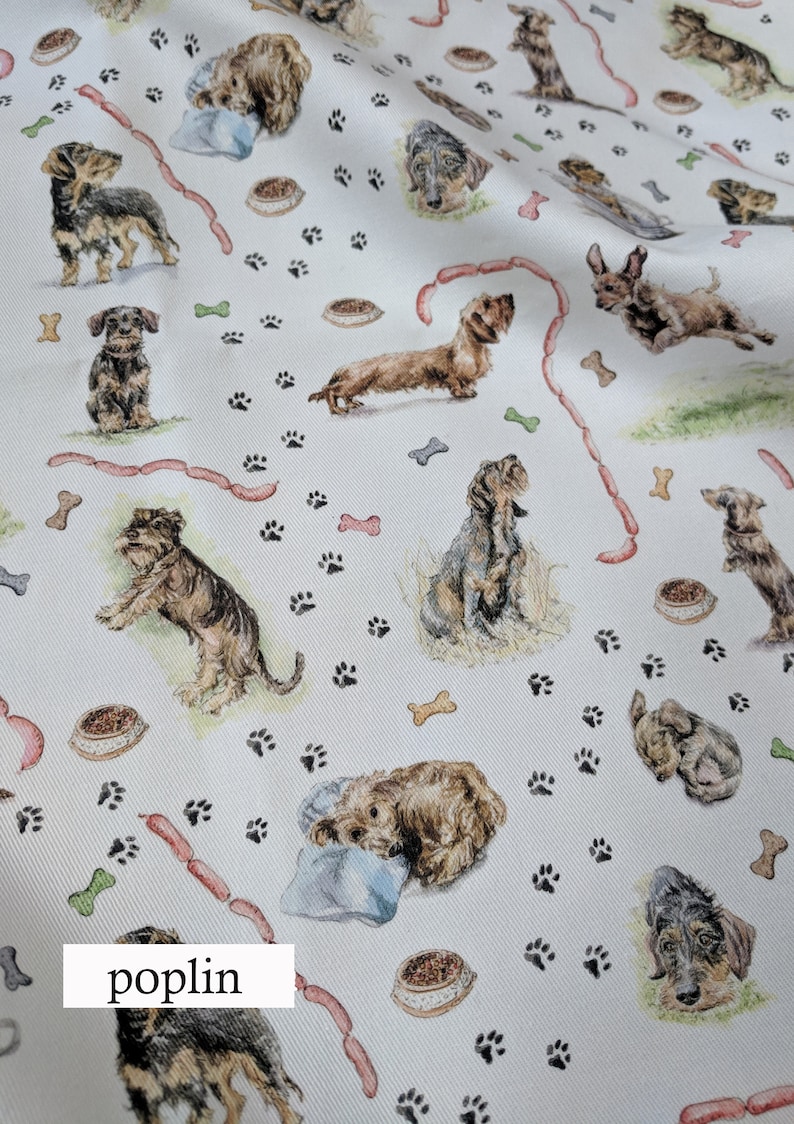 Dachshund Fabric, Sausage Dog Print 100% cotton image 3