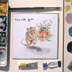 Merci Field Mouse Carte de voeux vierge
