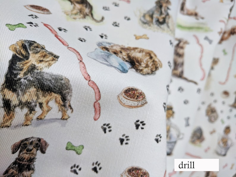 Dachshund Fabric, Sausage Dog Print 100% cotton image 1