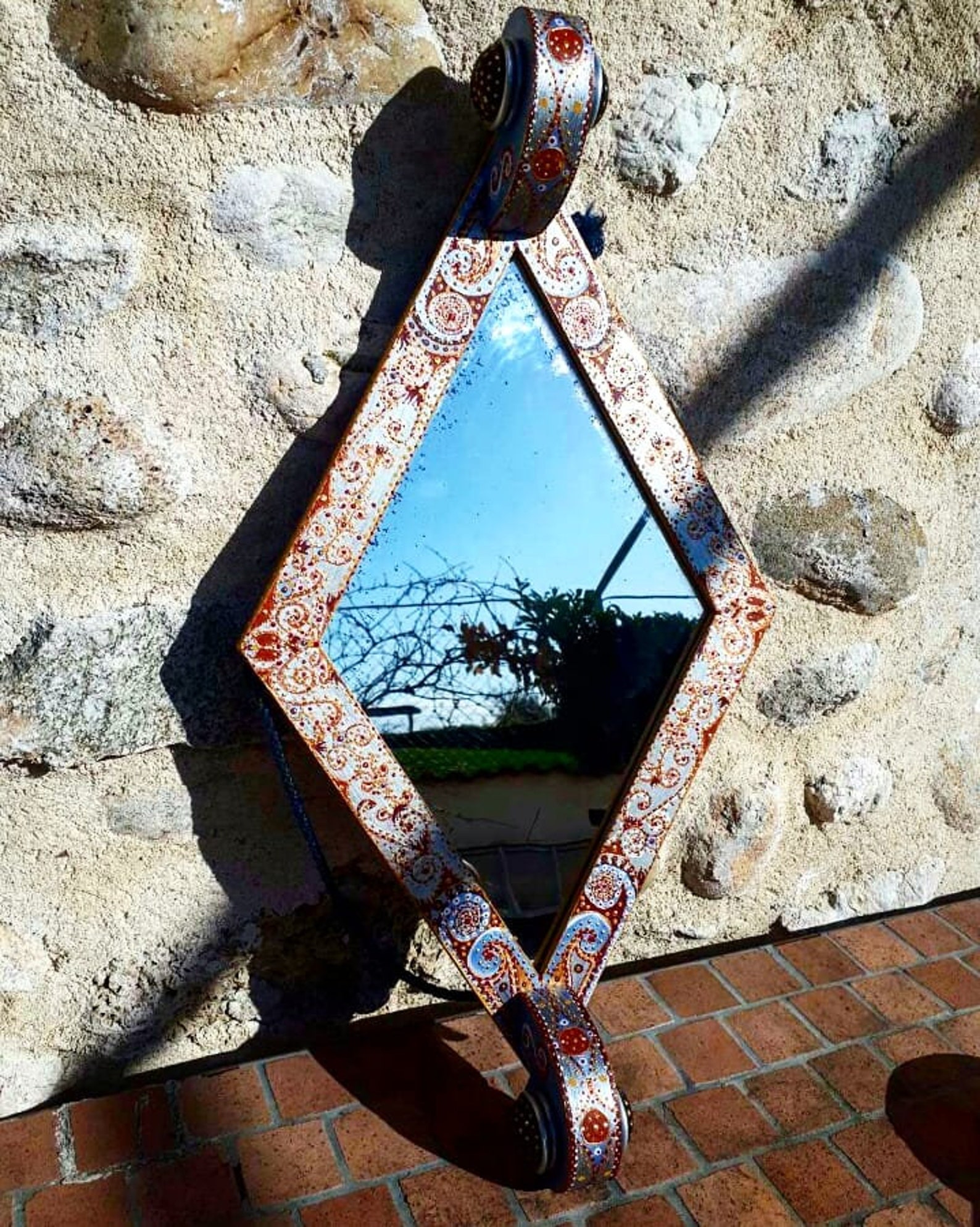 Hand-painted antique mirror | Etsy