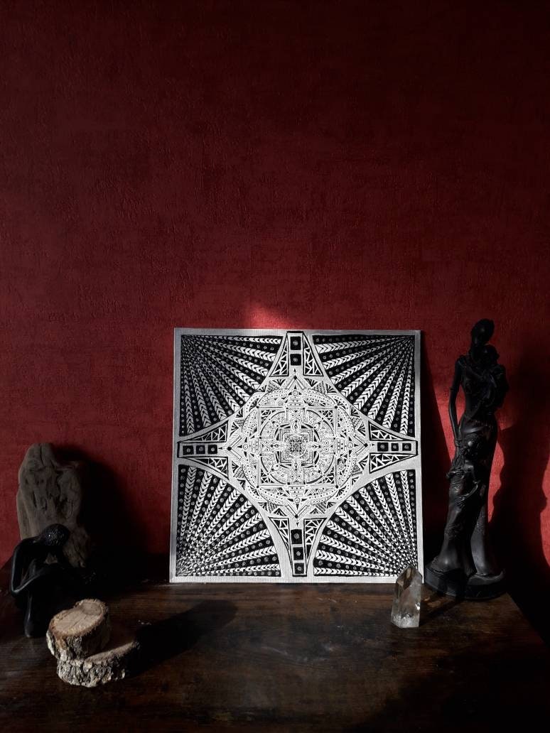 Mandala en Noir et Blanc 30x30
