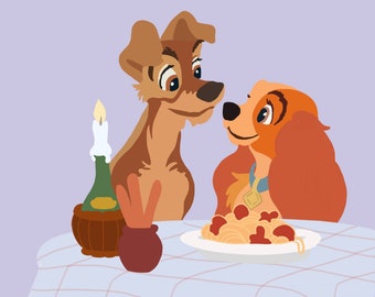 Lady and the Tramp digital print