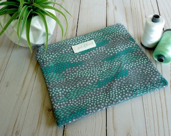 Gray and Mint Small Cosmetic bag