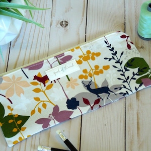 Fall Floral Pencil Pouch/ Back to School/ Zip Pouch