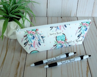 Watercolor Dreamcatcher Boxed Bottom Pencil Pouch