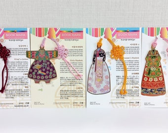 Traditional Korean Clothes Bookmark Metal Bookmark Hanbok Pattern King Queen Girl Woman's Clothes Pattern With Envelope