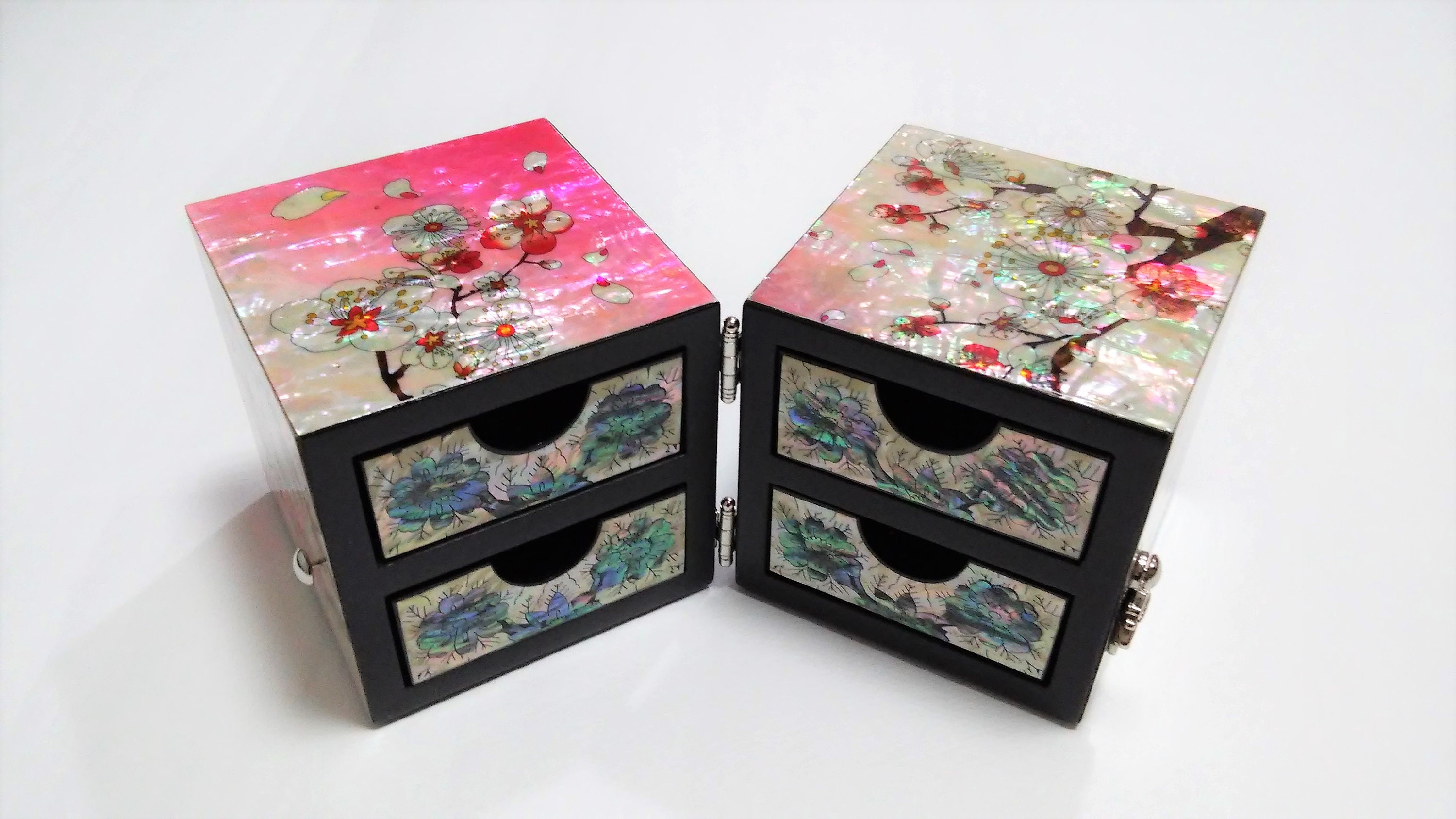 Mother of Pearl Jewelry Box Jewellery Case Four Drawers Box Etsy
