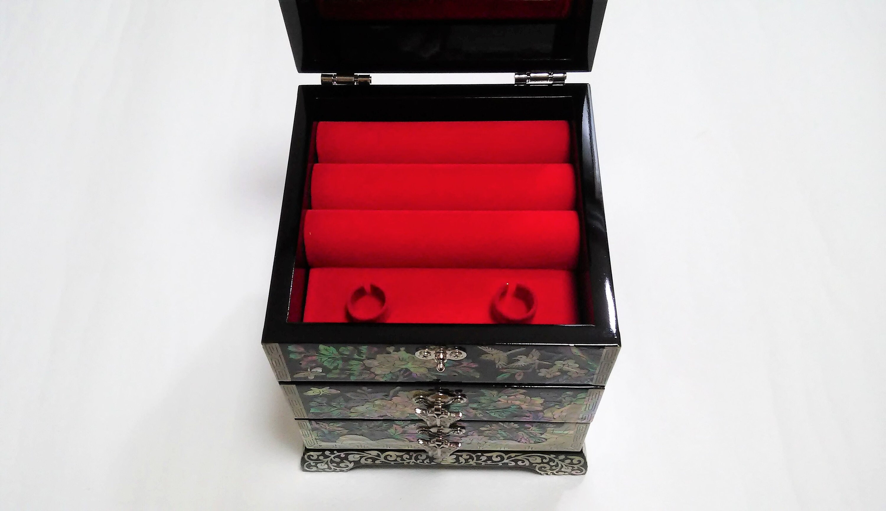 Mother of Pearl Jewelry Box Inlaid Jewelry Box 2 Drawers Etsy