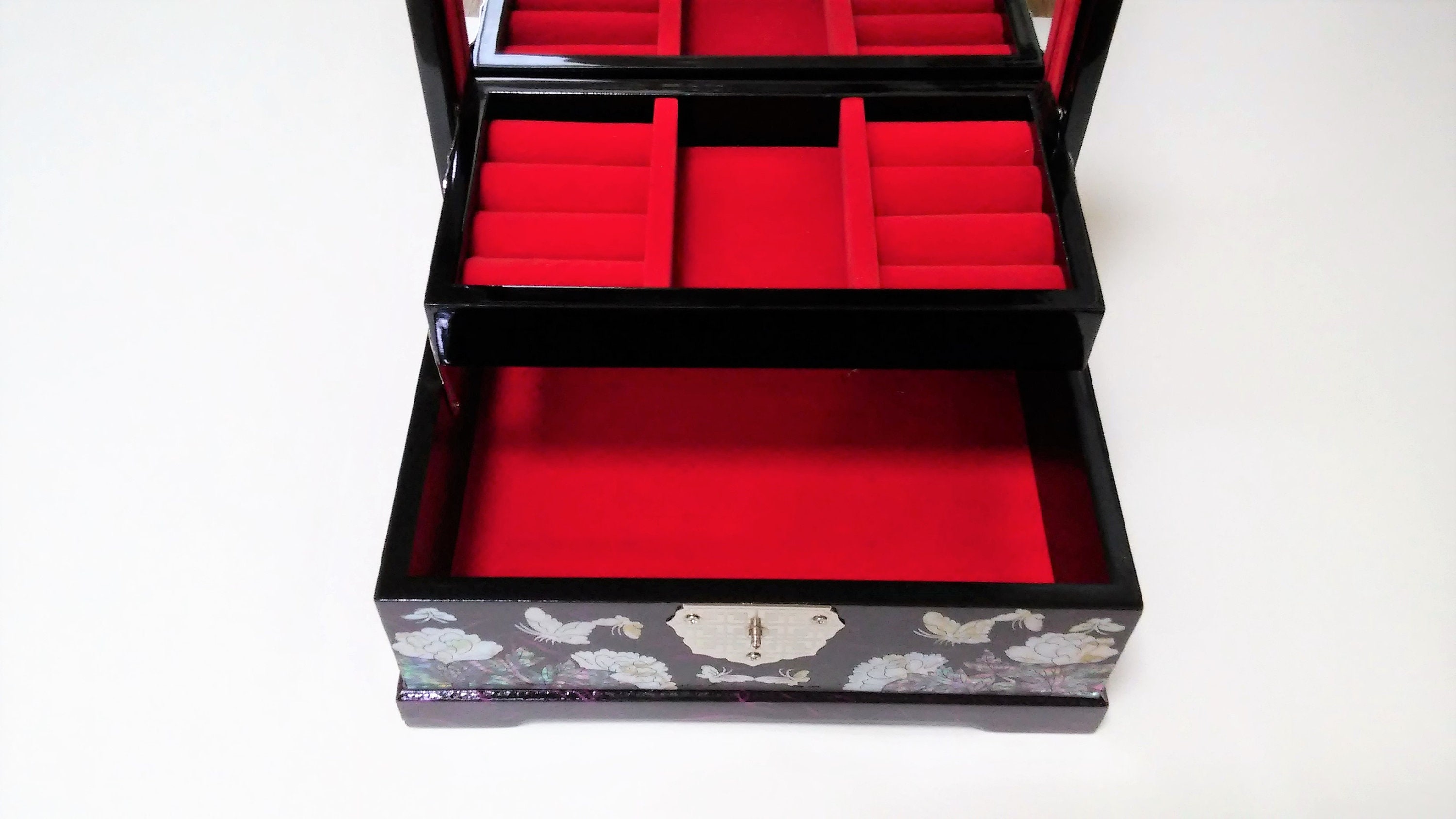 Mother of Pearl Jewelry Box Jewelry Trinket Box Organizer 2 Etsy