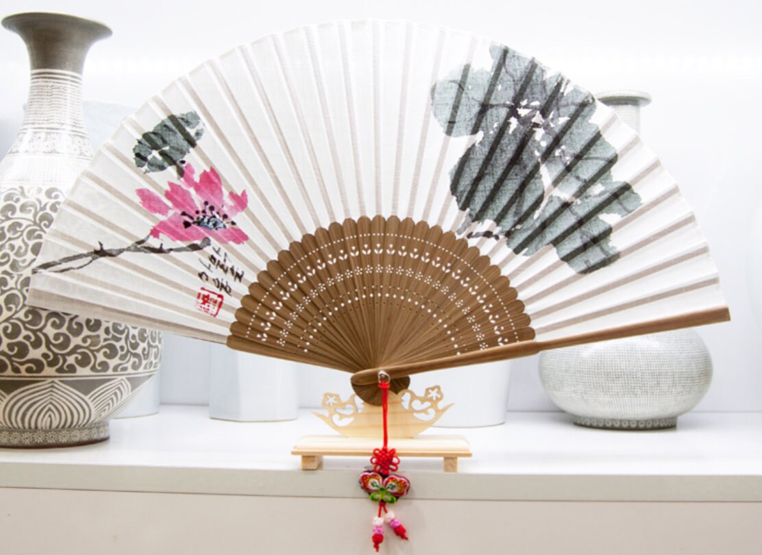 Handmade Folding Fan Korean Bamboo Folding Fan Oriental | Etsy