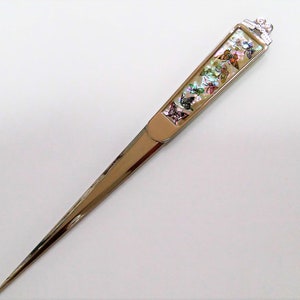 Mother of pearl Letter opener Envelop opener Letter knife Office gift Metal letter opener Gift for her him With gift box image 1