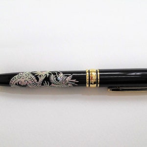 With Gift Wrapping Mother of pearl Ballpoint pen Handcrafted pen Inlaid with mother of pearl Crane Birds Peonies Dragon Bamboo 5 Pattern Dragon