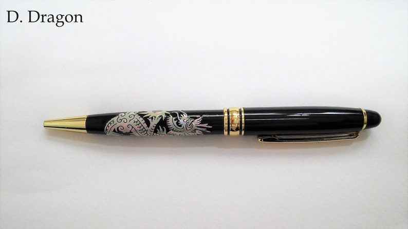 With Gift Wrapping Mother of pearl Ballpoint pen Handcrafted pen Inlaid with mother of pearl Crane Birds Peonies Dragon Bamboo 5 Pattern Dragon