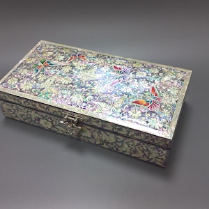 Mother of Pearl Jewelry Box: Butterfly Wooden Storage Box