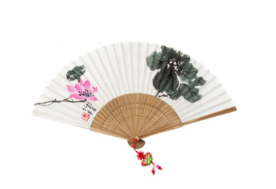 Handmade Folding Fan Korean Bamboo Folding Fan Oriental | Etsy