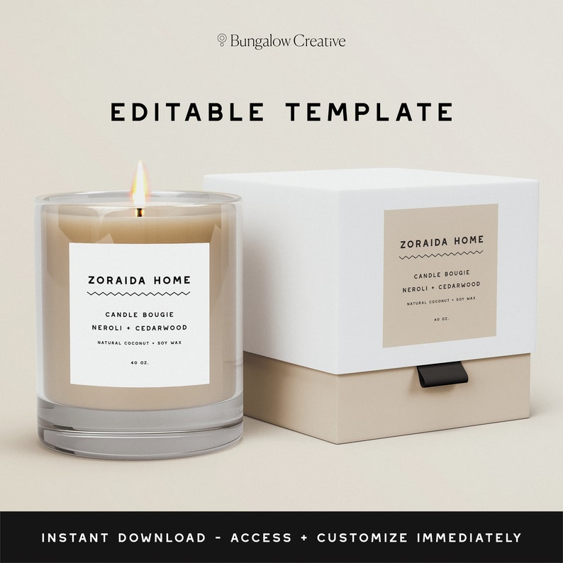 diy candle label template product label design printable