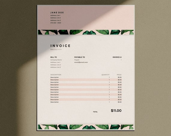 Invoice Template Business Invoice Spreadsheet Google Sheets Etsy