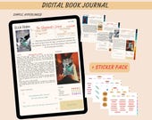digital reading journal, reading journal digital, digital book journal, book journal digital, goodnotes reading journal, reading stickers