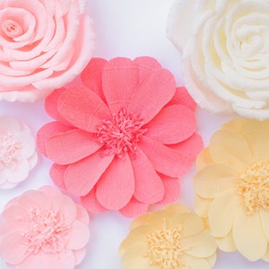 Paper Flower Backdrop, Nursery Wall Flowers, Baby Shower Decor, Girl Room Decor, Wall Hanging Flowers