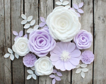 8 Paper Flowers for Nursery Wall Decor, Flower Backdrop, Baby Shower Decor, Nursery Wall Flowers