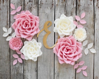 Paper Flowers for Nursery Wall Decor, Wedding Floral Backdrop, Baby Shower Decor
