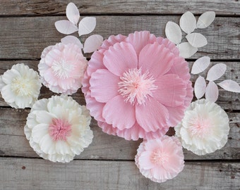 Paper Flowers for Nursery Wall, Baby Shower Backdrop, Wall Flowers, Nursery Decor, Flower Backdrop, Paper Flower Wall Decor